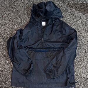 Black Hooded Windbreaker Jacket
